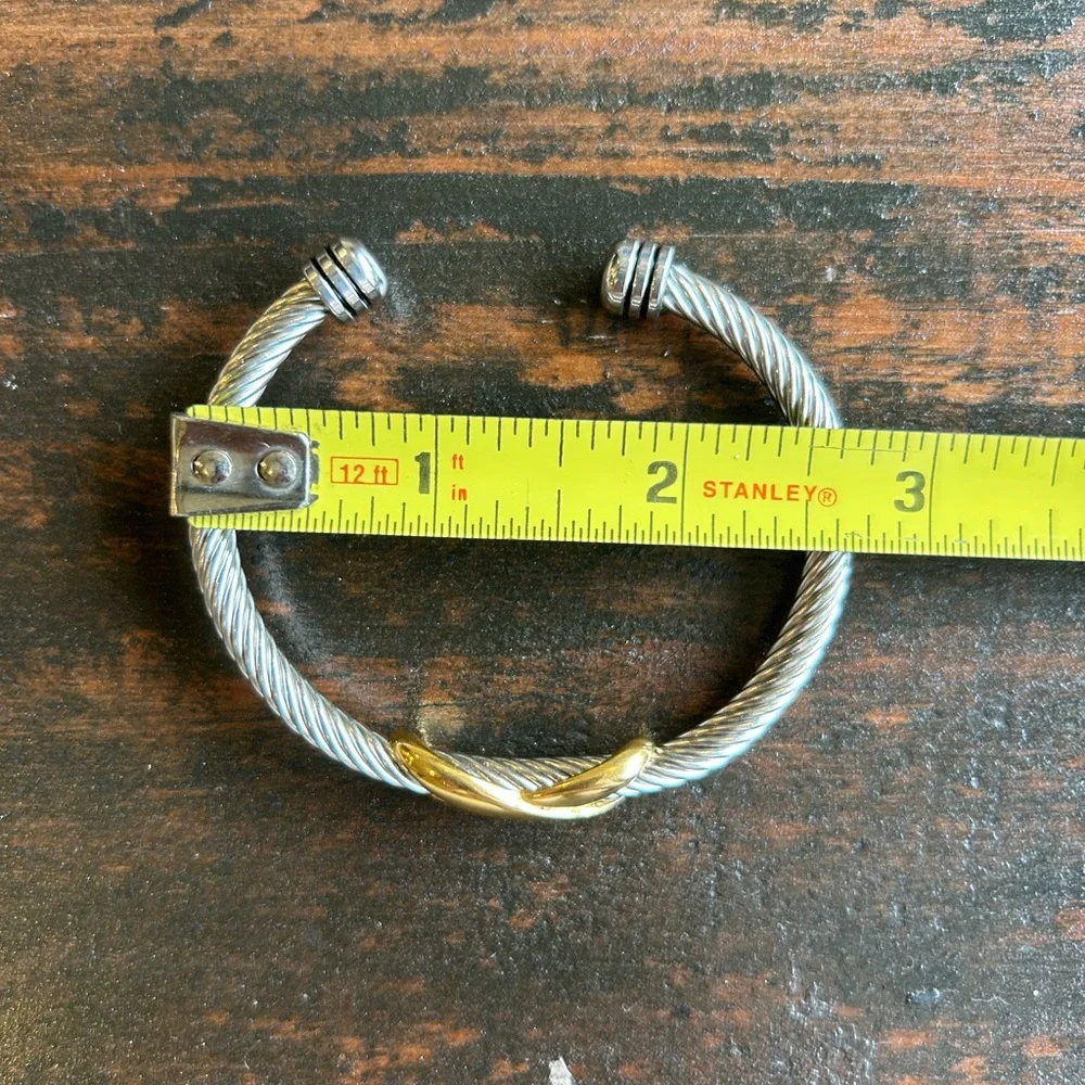 Elegant Silver and Gold Twist Bracelet NWOT